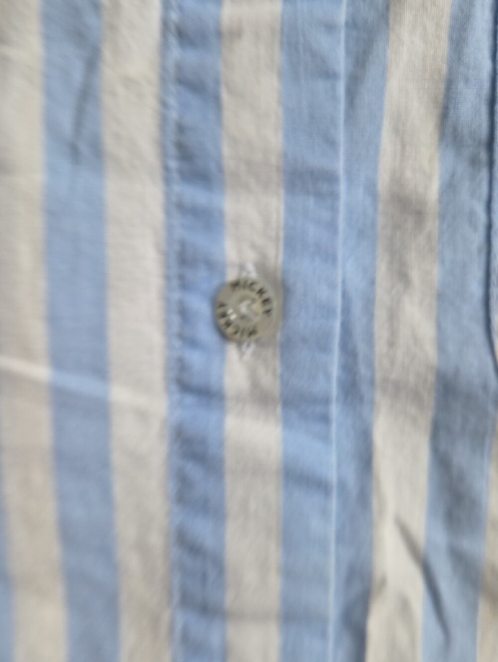 Mickey Mouse Blue & White Striped Sleeveless Button-Up Shirt - Picture 6 of 6